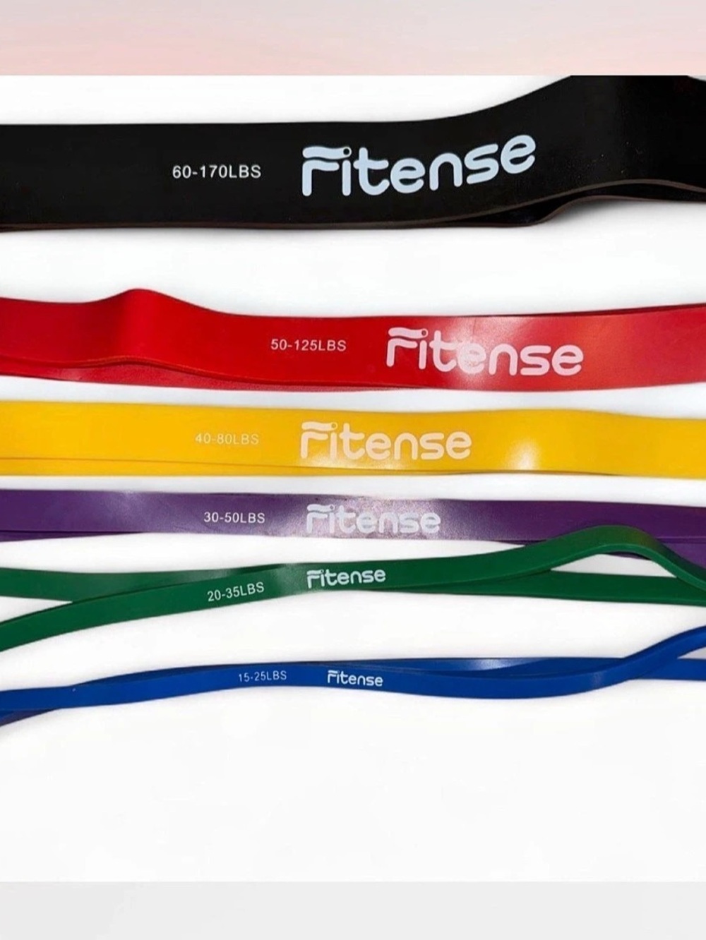Fitense Resistance Band Set, Black & Red